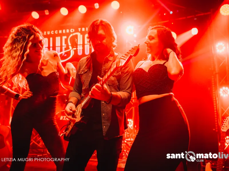 Emiliano Mammini, Lara Billie Moretto e Elena Nencetti del tributo a Zucchero Bluesugar Zucchero Tribute Band al Santomato